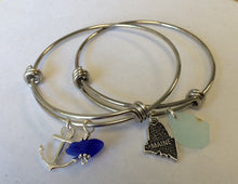 Load image into Gallery viewer, Sea Glass Bangle with Charm - Lively Accents