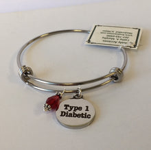 Load image into Gallery viewer, Type 1 Diabetic Medical Alert Expandable Bangle - Lively Accents