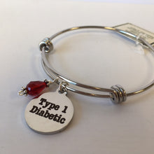 Load image into Gallery viewer, Type 1 Diabetic Medical Alert Expandable Bangle - Lively Accents