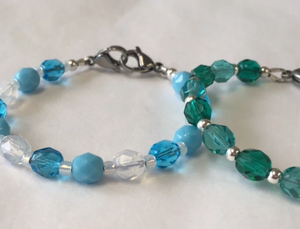 medical alert bracelet in blues